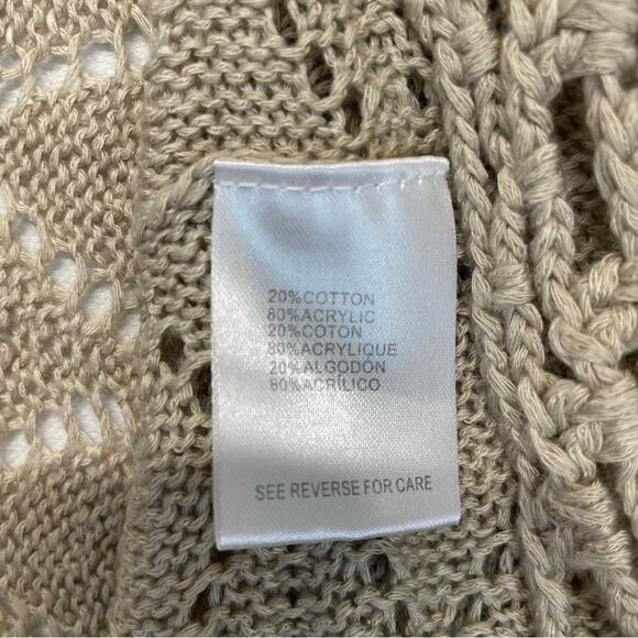 Women's Tan Open-Knit Cardigan - Picture 8 of 10